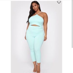 Halter Jumpsuit One Piece Set